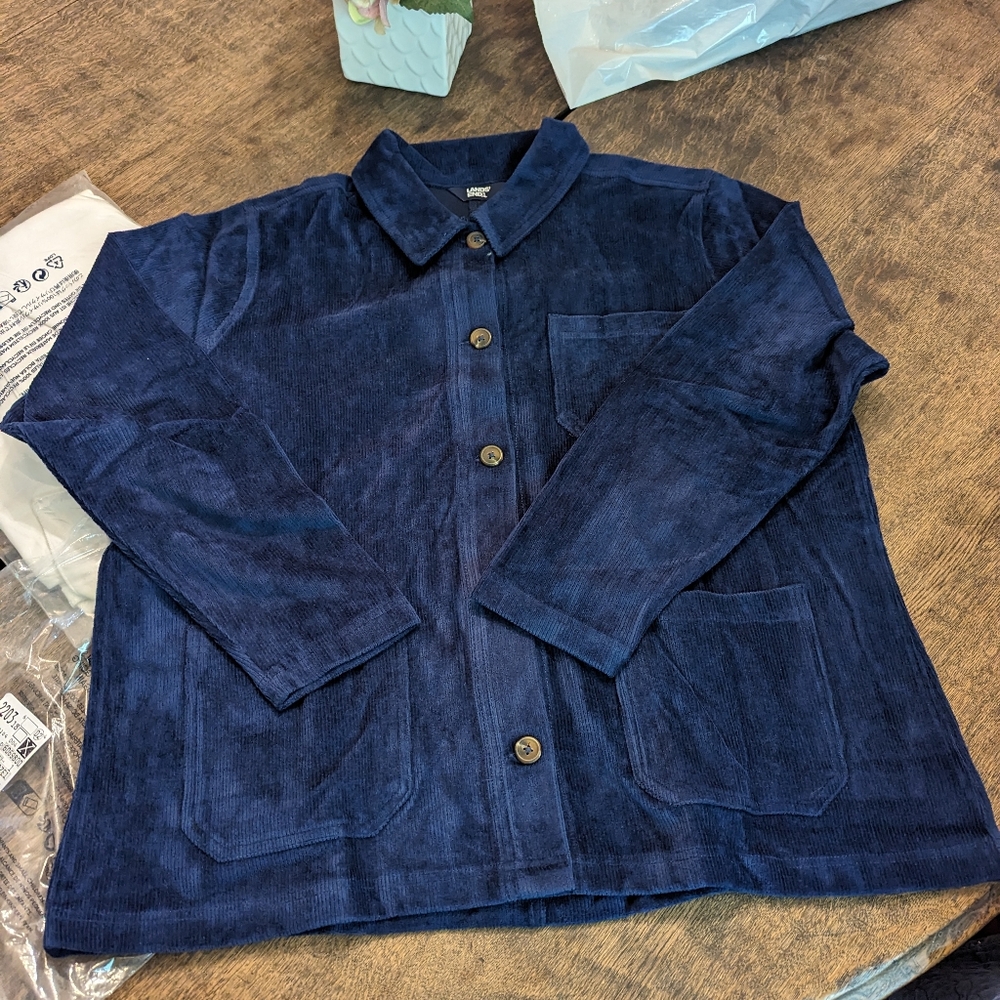 Land's End navy jacket shirt